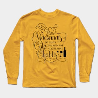 Notable Regions: Burgundy Wine Lover Long Sleeve T-Shirt